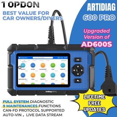2025 TOPDON AD900BT/AD600PRO All System Automotive Diagnostic Tool OBD2 Scanner 