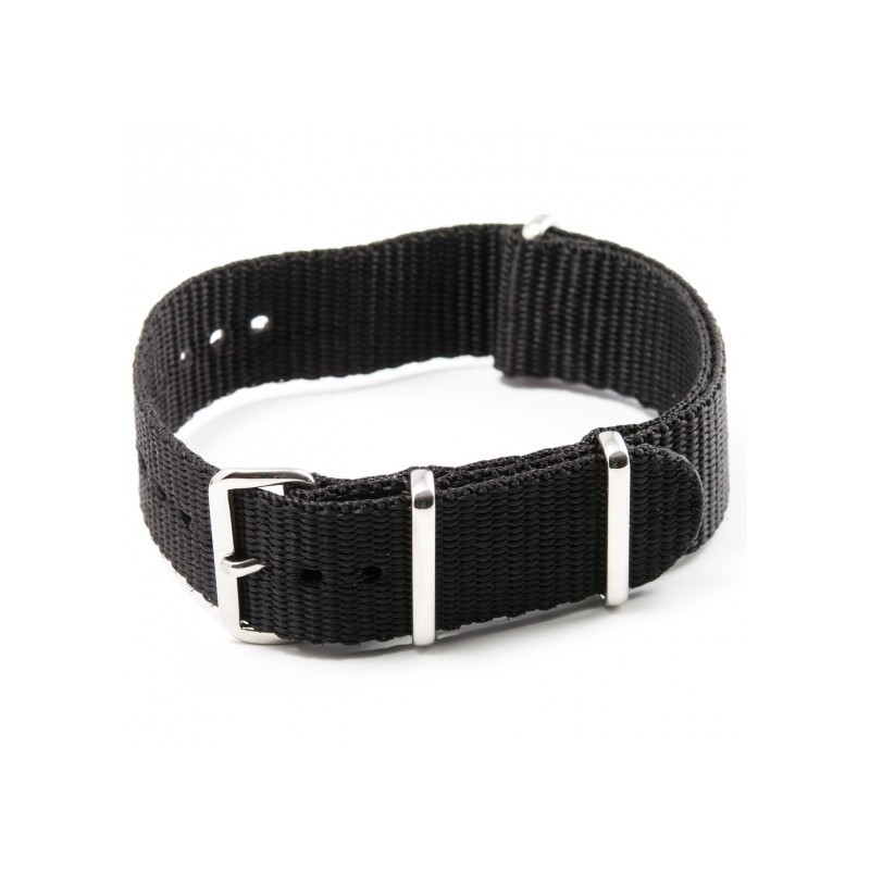 Cinturino In Nylon Universale Ricambio Orologio Larghezza 18mm Nero lac