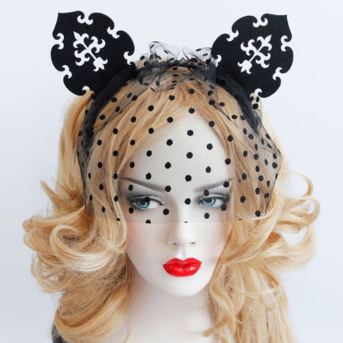 Christmas Lace Cat Ears Hair Hoop Costume Headband Fancy Dress Festival Party