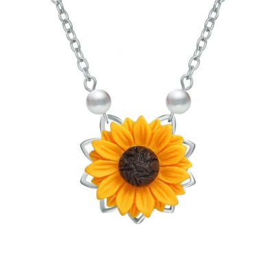 Imitation perle tournesol collier pendentif pour femmes bijoux accessoires