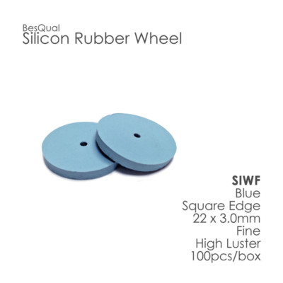 Dental Lab 100 piece Silicone Rubber Polishing Wheel Square Edge Blue-Fine Grit
