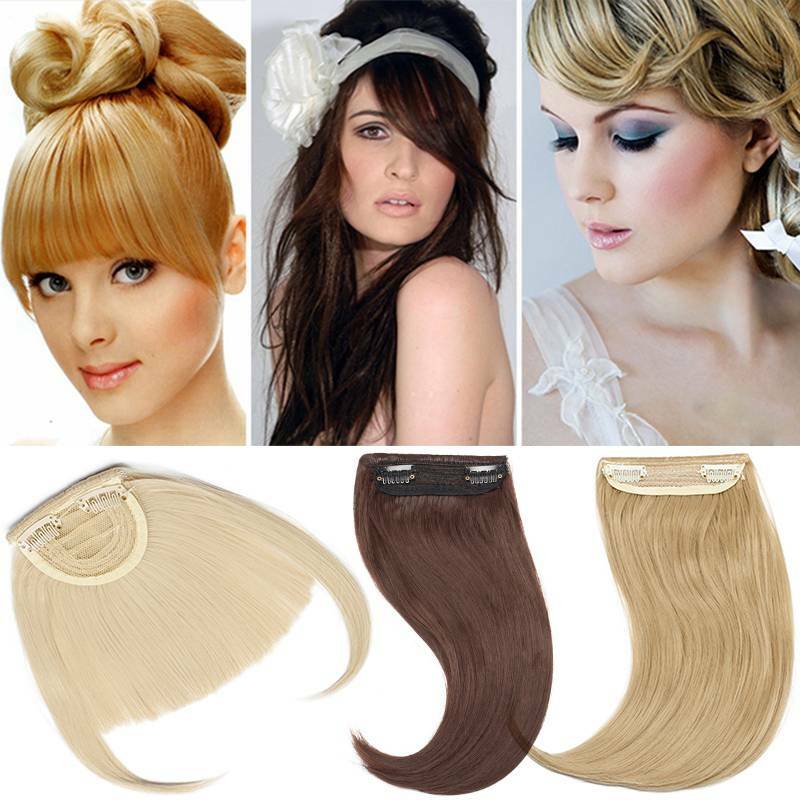 Hair Extension Clip In Front Hair Bangs Hairpiece Fringe Straight