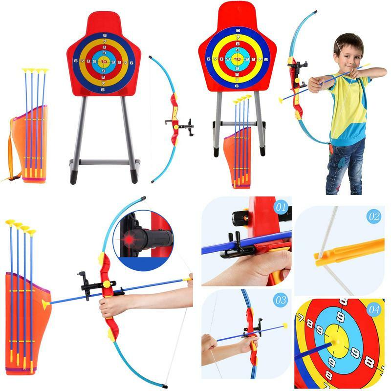 Deao Kinder Bogenschießset Mit Bogen, Saugpfeilen, Köcher Und Zielscheibe – 