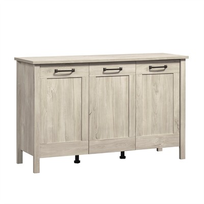 Pemberly Row Engineered Wood Storage Cabinet in Chalk Oak Finish