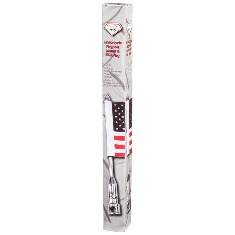 US FLAG & 13" POLE Mount Motorcycle Luggage Rack American Bike Universal USA