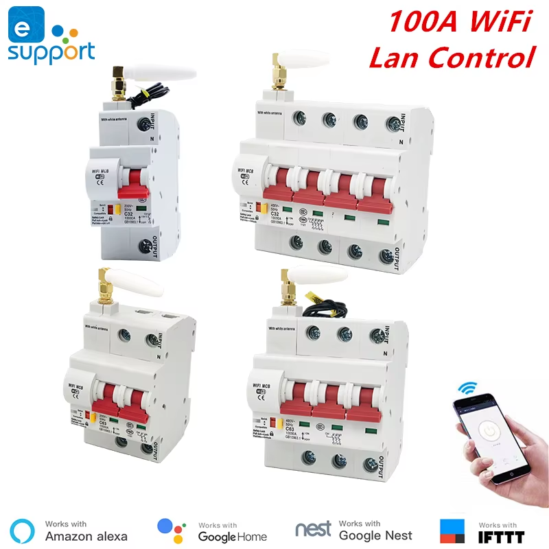100A eWelink WiFi Smart Circuit Breaker Automatic Switch Overload Short Circuit