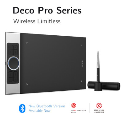XP-Pen Deco Pro SW/MW Wireless Graphic Drawing Tablet Bluetooth Tilt 8192 Levels