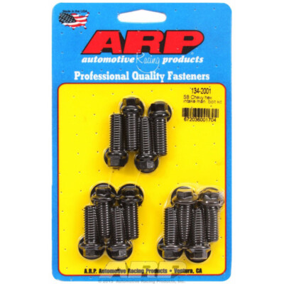 ARP Intake Manifold Bolt Set 134-2001; Black Hex Chromoly 3/8-16 x 1 in. for SBC