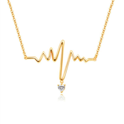 Necklace Collar Choker Gold Neck Decoration Jewellery Lifeline Cardio beat heart