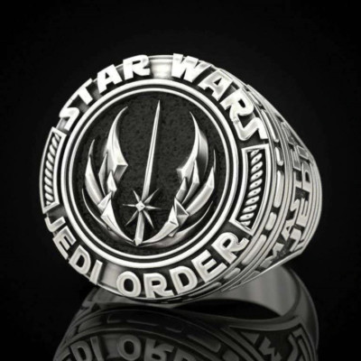 Star Wars Jedi Order/Master Jedi Silver Tone Engraved Unisex Ring 7,8,9,10,11,12