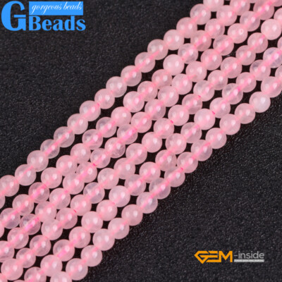 Natural Gemstone Rose Quartz Gemstone Round Beads for Jewelry Making 15'' 6mm 8mm