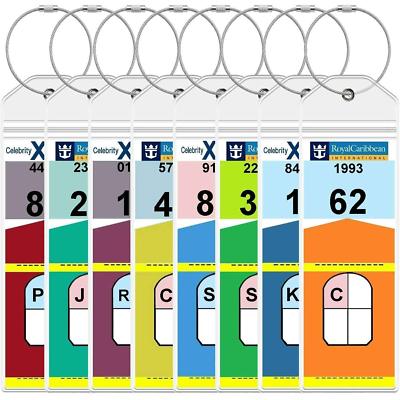 8PCS Cruise Ship Luggage Tags Holders Great for ROYAL CARIBBEAN and CELEBRITY X