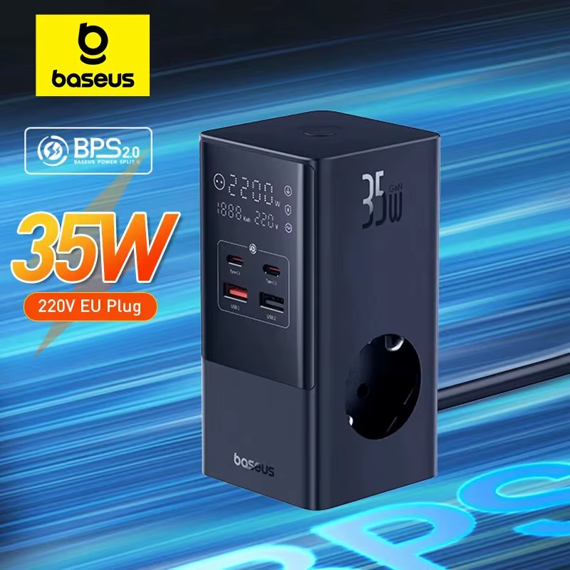 35W Fast Charger 7 in 1 Power Strip Desktop Charging Station With 1200J Surge Pr
