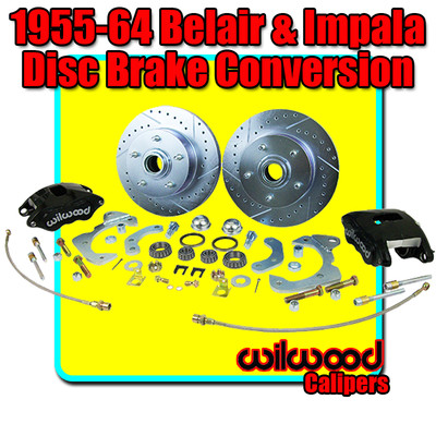 55-57 Chevy Bel Air, Front Super Stock Disc Wheel Brake Kit w/ Wilwood Calipers 