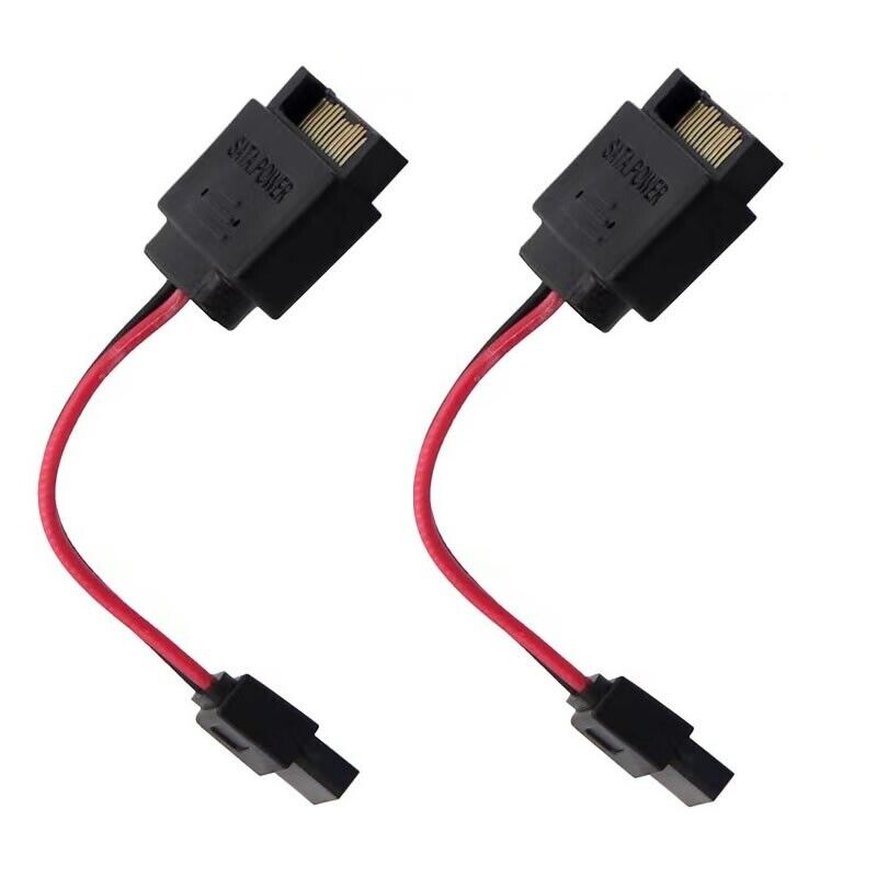 2pack,sata 15pin Male To 6pin Female Laptop Optical Drive Power 20awg Cable