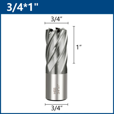 Annular Cutter Set 1/2'' to 1-1/16'' 3/4'' Weldon Shank Mag Drill Bits Magnetic