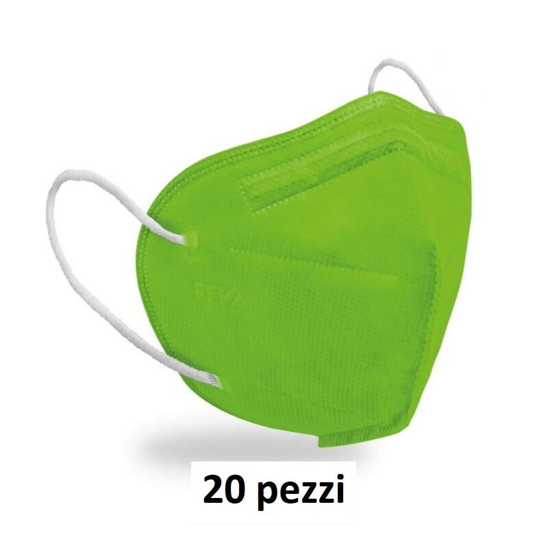 20 Mascherine Ffp2 Verdi Facciali Protettive Certificate Ce Senza Valvola