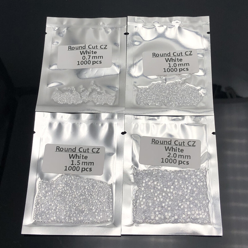 0.7~50mm 100pcs Bright Loose Round White Cubic Zirconia CZ Stone AAAAA Gemstone