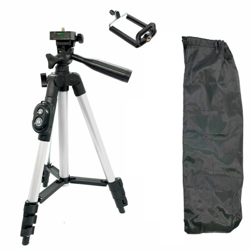 Camera Tripod Phone Stand Holder Mount with Remote & Bag Set For iPhone Samsung