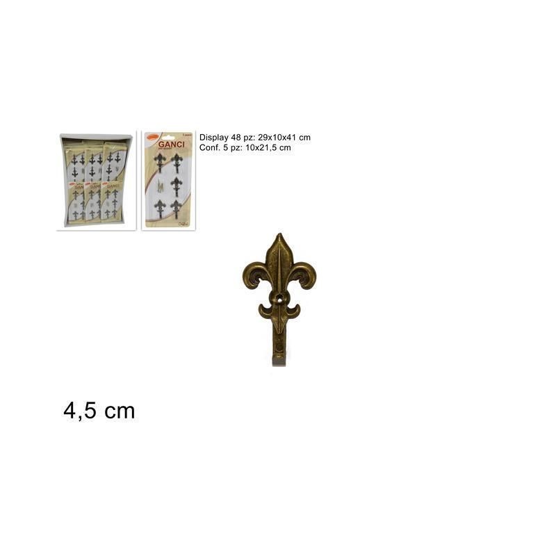 Set 5 Ganci Per Quadri Specchi Piccolo Giglio Elegante Vintage Colore Bronzo dfh