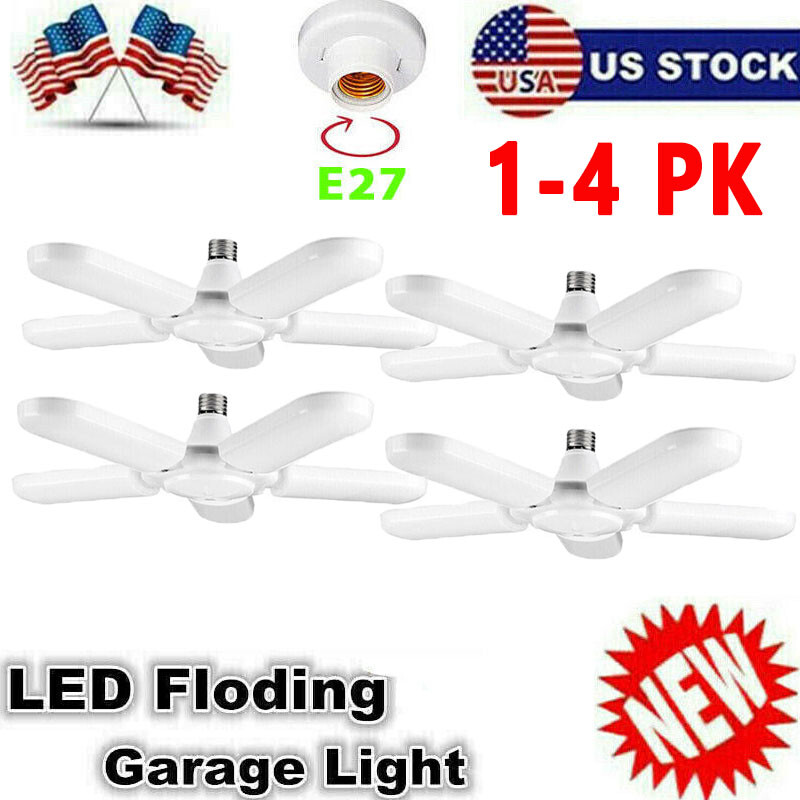 1-6Pack 100W 30000LM Deformable LED Garage Light bright Shop Ceiling Light Bulb