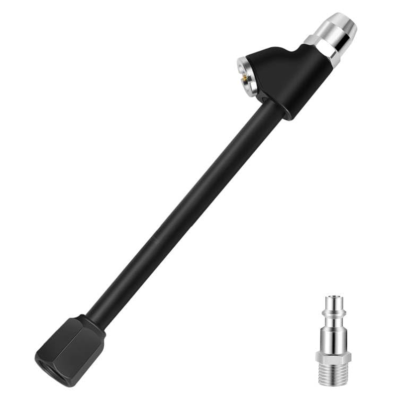 Air Chuck,1/4" FNPT Extended Reach Dual Head Chuck Set with Quick Plug,2-Way Con