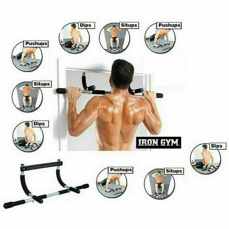 Iron Gym Barra Trazioni Addominali Sbarra Fitness Sport Dorsali Ginnastica dfh
