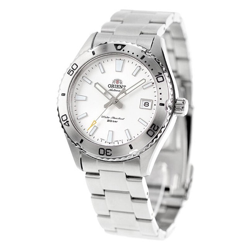 Pre-owned Orient Mako Sports Rn-ac0q03s White Dial Automatic Mechanical Diver Men Watch
