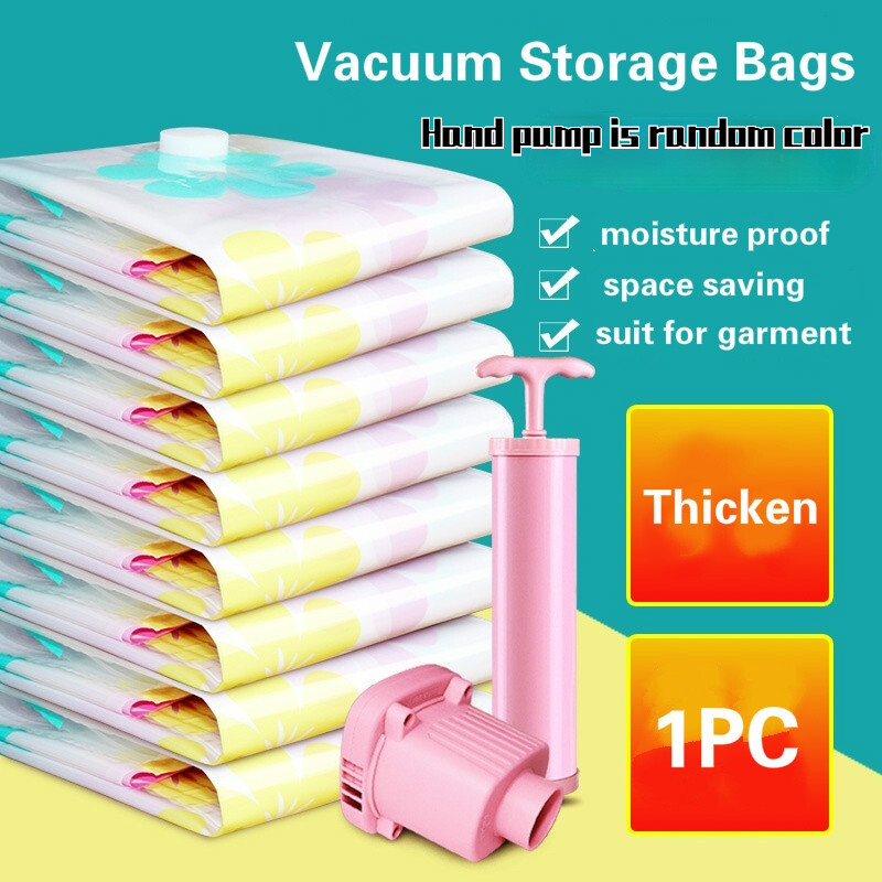 1pc Vacuum Storage Bags Seal Packet with Valve Compressed Organizer Space Saver