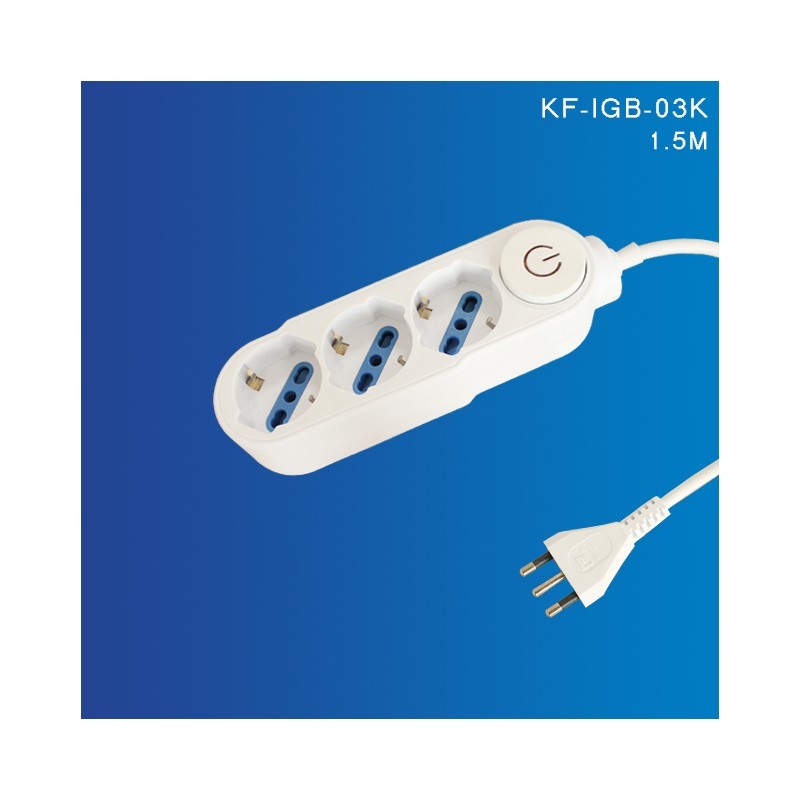 Presa Multipla Ciabatta Multipresa 3 Posti Italiana Schuko Con Interruttore dfh