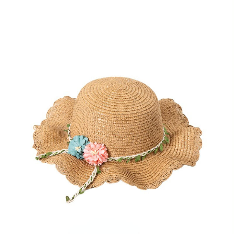 Bambine Cappello di Paglia Largo con Falda Floppy Sole Spiaggia Borsa a Tracolla