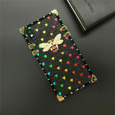 Square Love Bee Crystal Phone Case For Huawei Mate 50 Nova 10 P50 Honor 60 70 80