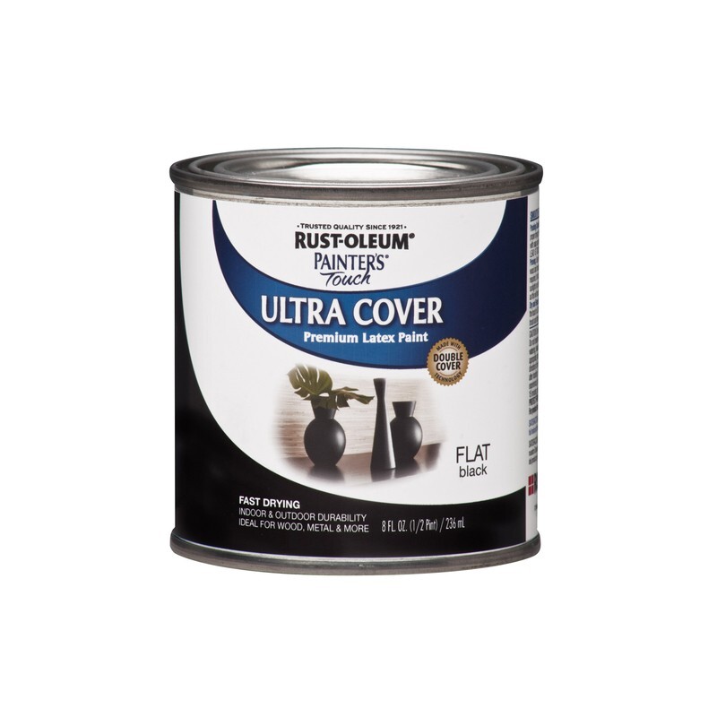 Rust-Oleum Painters Touch Ultra Cover Flat Black Premium Latex...