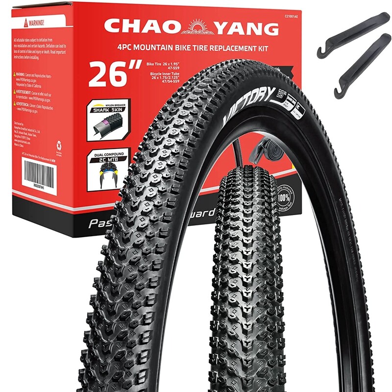 Chao YANG Mountain Bike Tire Replacement Kit 26''&times;1.95Dual Compound 2C-MTB Tires