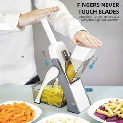 Stainless Steel Blade Mandoline Slicer - Manual Vegetable Chopper