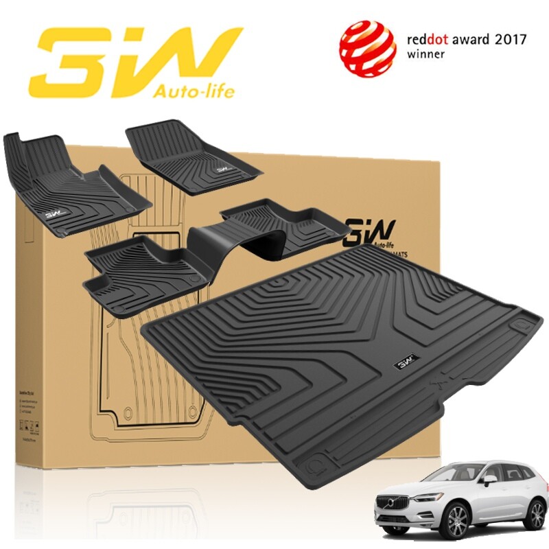 3W Floor Mats & Cargo Liner For Volvo XC60 2018-2025 (Not Fit Hybrid) TPE Mats