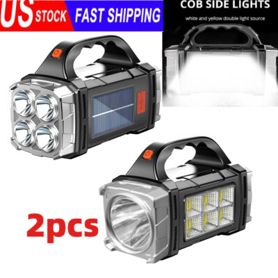 Portable Solar Rechargeable LED Camping Lantern Flashlight Lamp USB Power Bank