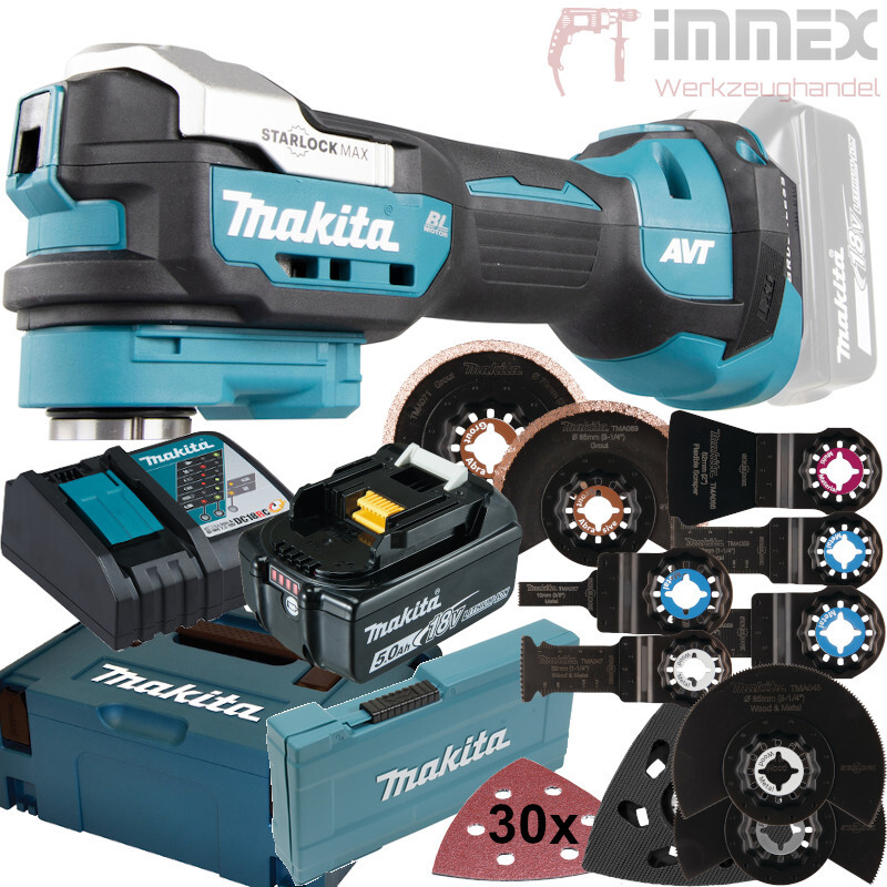 Makita Akku-Multifunktionswerkzeug 18v Dtm52t1jx2 Starlock Multitool