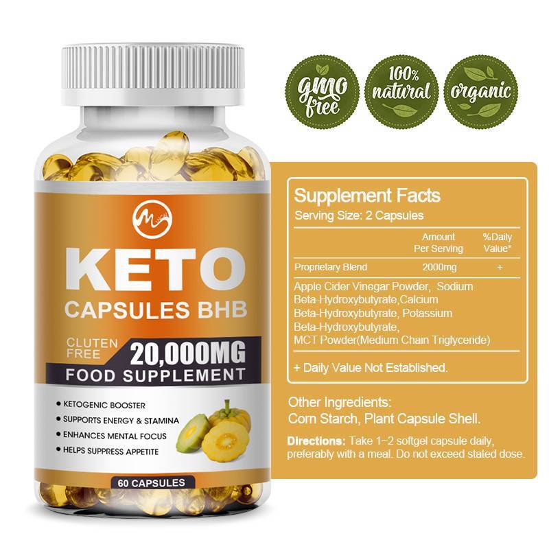 2 Bottles Keto BHB Diet Capsules Pills Burn Fat Weight Loss Food Supplement