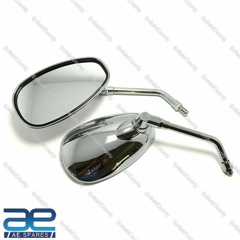 Rear View Side Mirrors Chrome 10mm for Suzuki Motorcycle Cruiser Chopper 