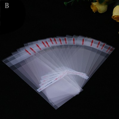 100x Candy Bags Self Adhesive Cookie Sweet Biscuit Cellophane Lipstick Gift B_yi