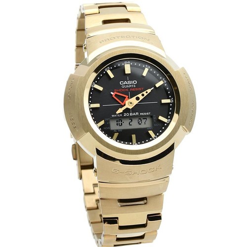 Pre-owned Casio G-shock Analog Digital Black Dial Men's Stainless Watch Awm-500gd-9adr