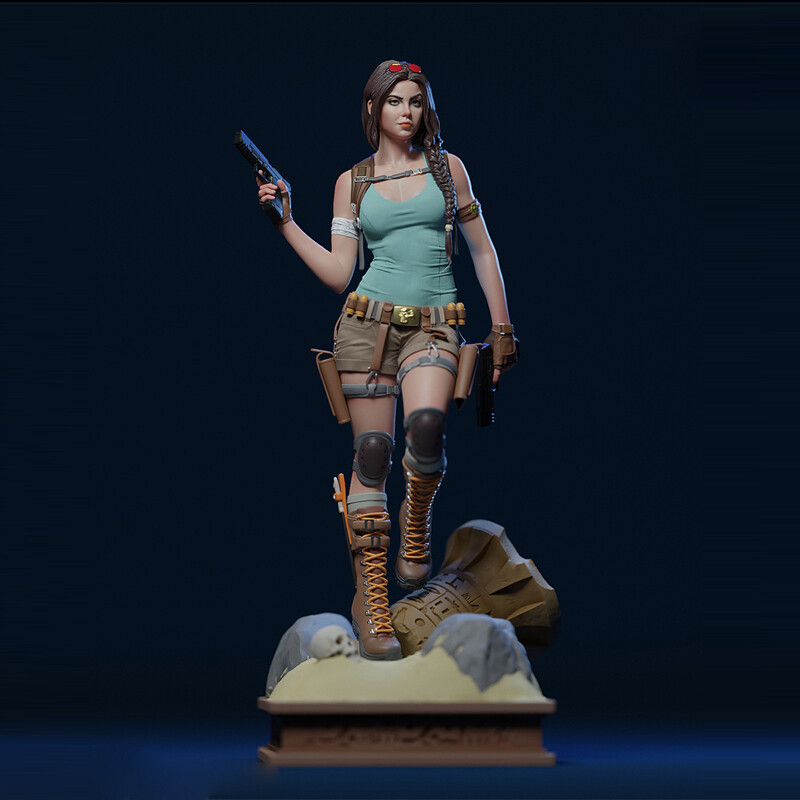 Lara Croft 1/8 1/6 1/4 3D print figure Model Kit Unpainted