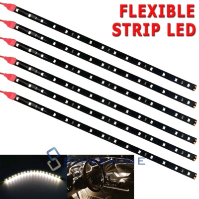 6/12pc LED Strip Color Under Car Tube Underglow Underbody System Neon Lights Kit
