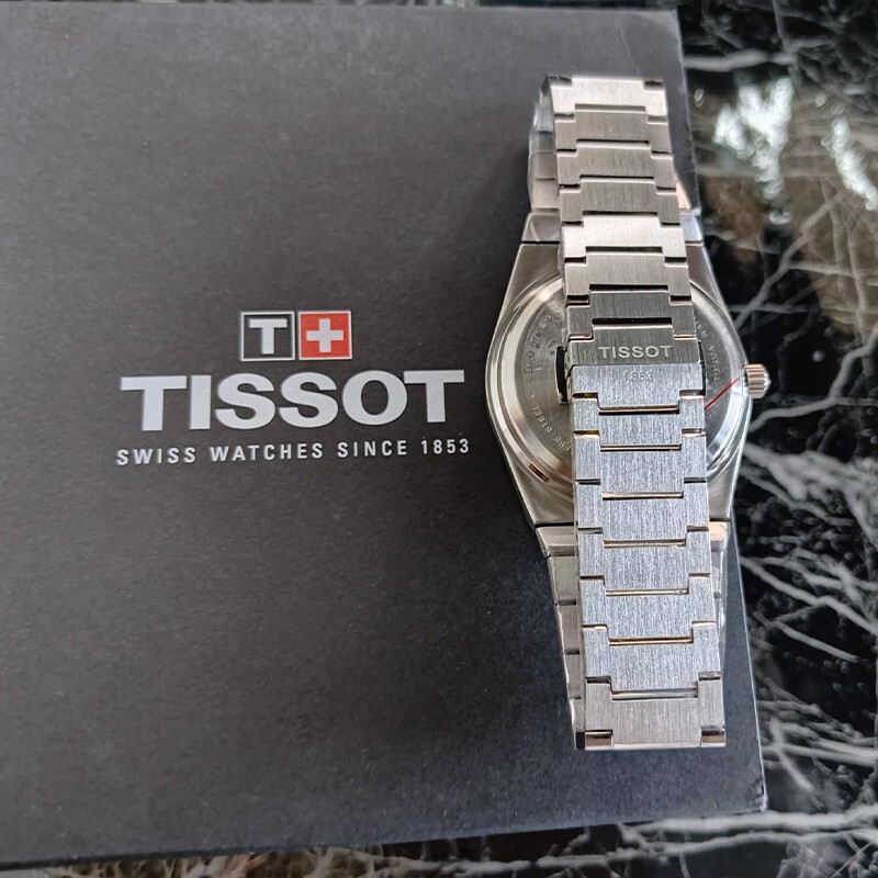Pre-owned Tissot Men's Prx/316l Mint Green Dial Stainless Steel Quartz Watch T137.410.11.0