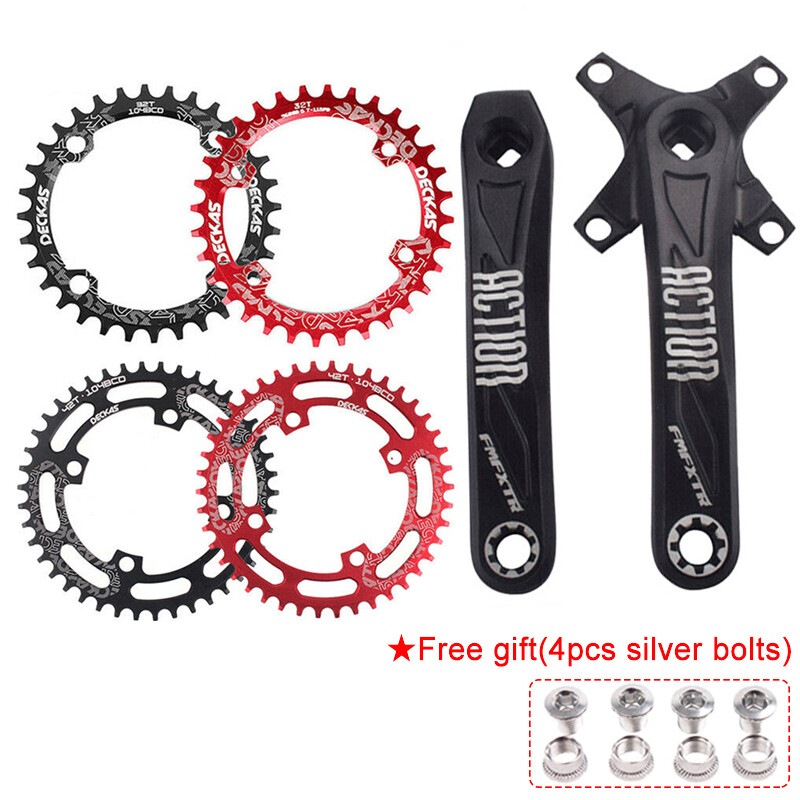 32-52T 104bcd 170mm Single Speed Crankset MTB BMX Bike Crank set Chainring Bolt
