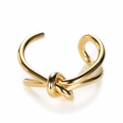 Double Twist Knot Knuckle Ring Minimalist Metal Rings Wedding Band Women Jewelry