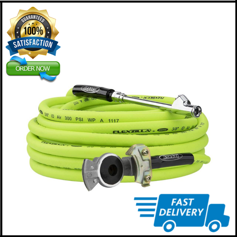 Truck Tire Inflator Kit with 3/8 in. x 50 ft. Hose Heavy Duty Lightweight Green