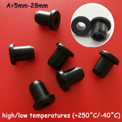 Black Silicone Rubber Grommet Plug Cable Wiring Protect 5mm to 28mm Through hole