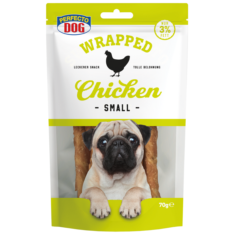 Wrapped Chicken gewickeltes Hähnchen 70g Leckerchen Belohnung Knochen